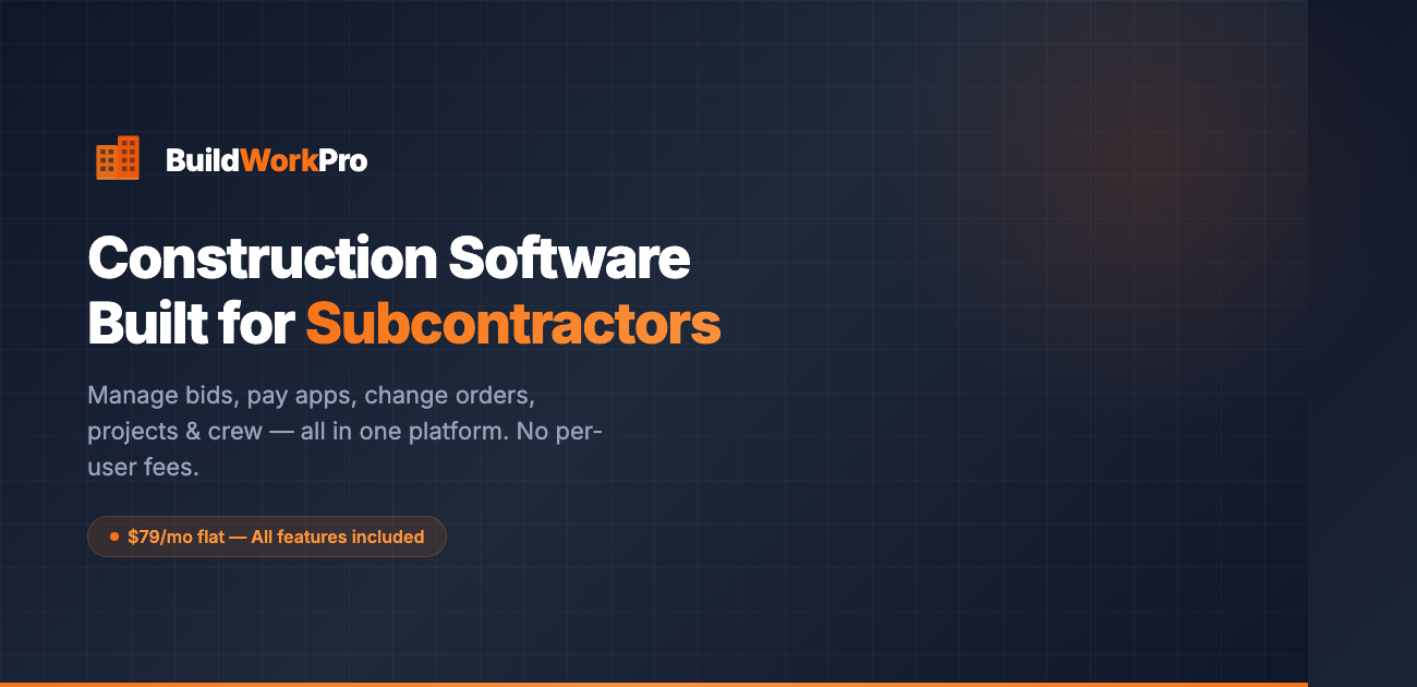 Construction Project Management Software for Subcontractors | BuildWorkPro