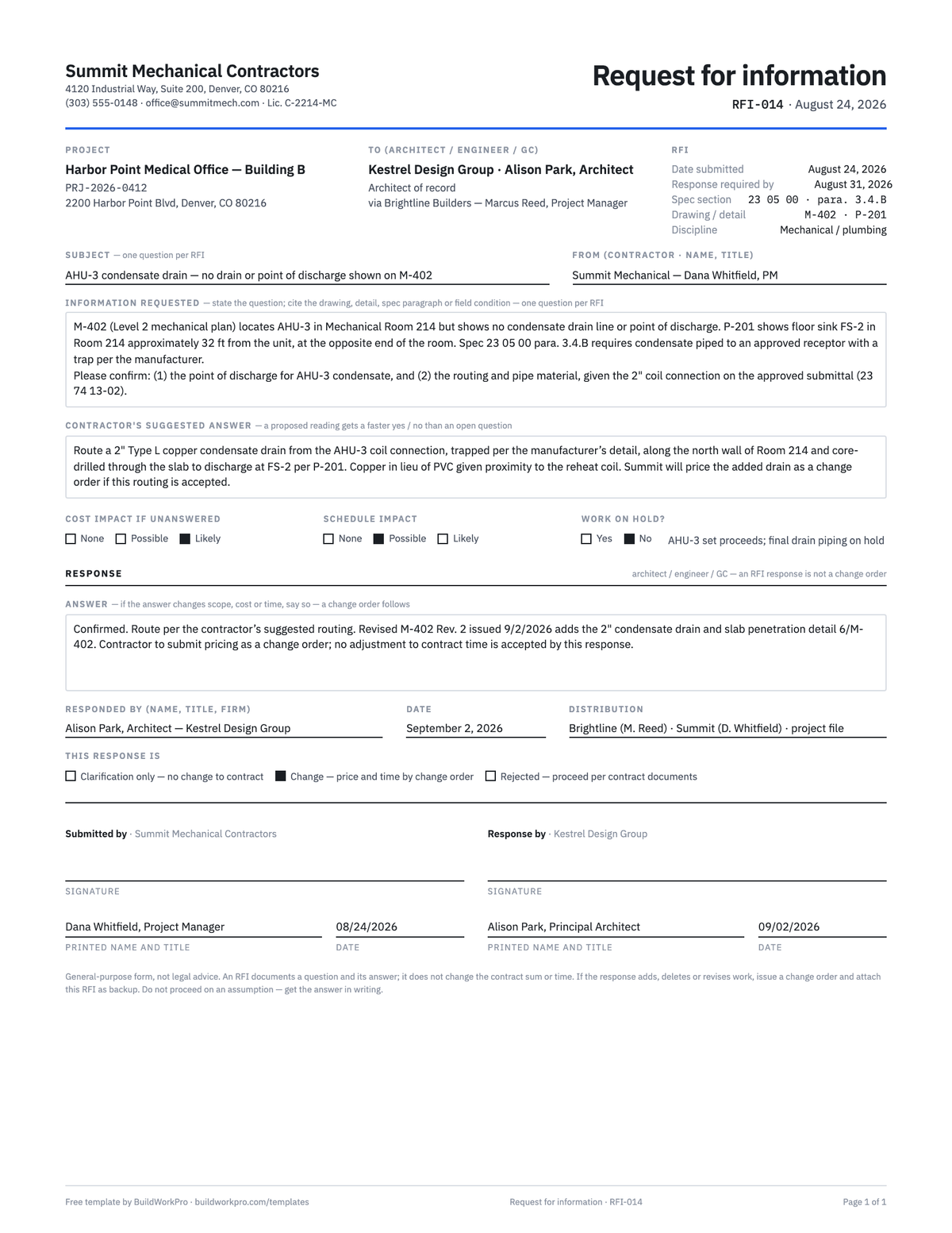 RFI Template — preview