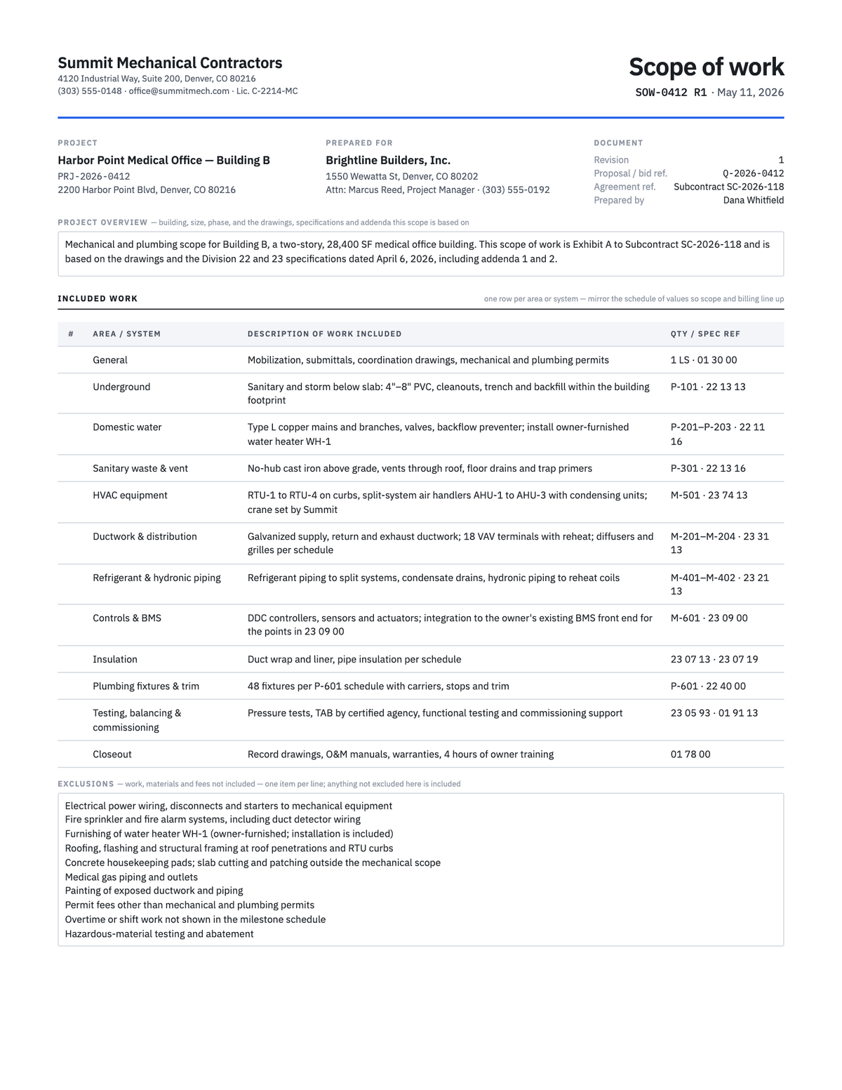 Scope of Work Template — preview
